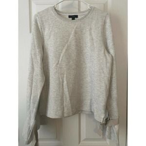 J.Crew Small Tie Bell Sleeves Gray Sweatshirt